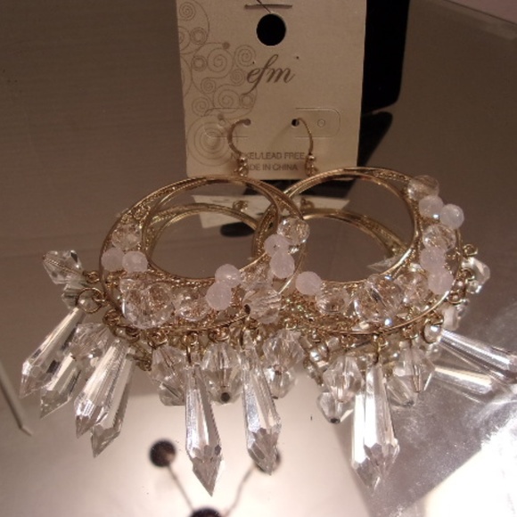 NWT EFM BRILLIANT DANGLE EARRINGS J46-8 bundled on - Picture 4 of 4